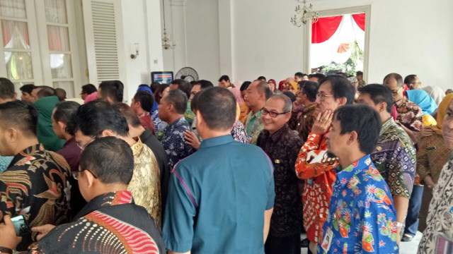 Halalbihalal PNS, Anies Baswedan dan Sandiaga Uno. (Foto: Nabilla Fatiara/kumparan)
