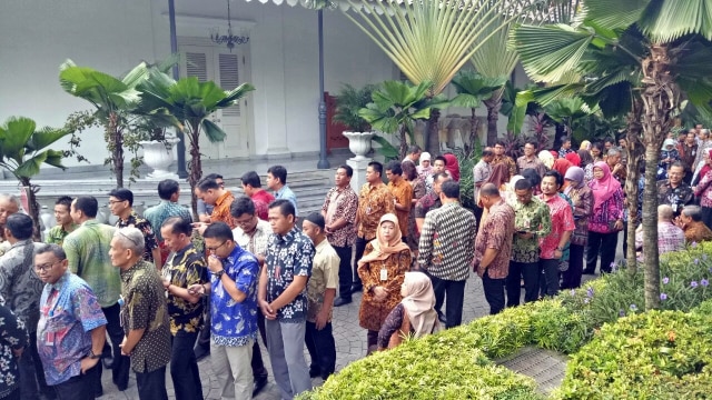 Halalbihalal PNS, Anies Baswedan dan Sandiaga Uno. (Foto: Nabilla Fatiara/kumparan)