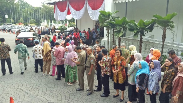 Halalbihalal PNS, Anies Baswedan dan Sandiaga Uno. (Foto: Nabilla Fatiara/kumparan)