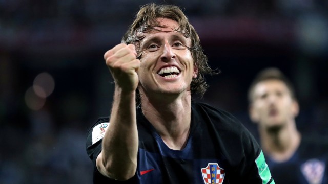 Modric merayakan gol. (Foto: REUTERS / Ivan Alvarado)