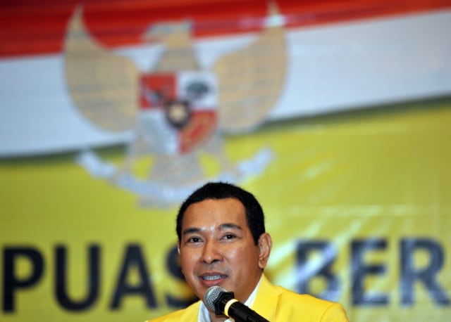 Tommy Soeharto di Partai Golkar (Foto: Adek Berry/AFP)