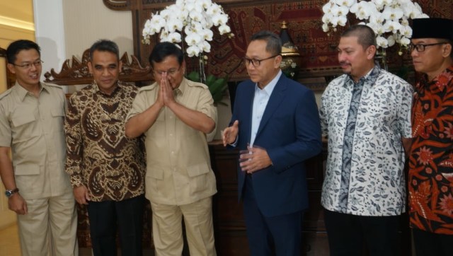 Prabowo di kediaman Zulkifli Hasan. (Foto: Iqbal Firdaus/kumparan)