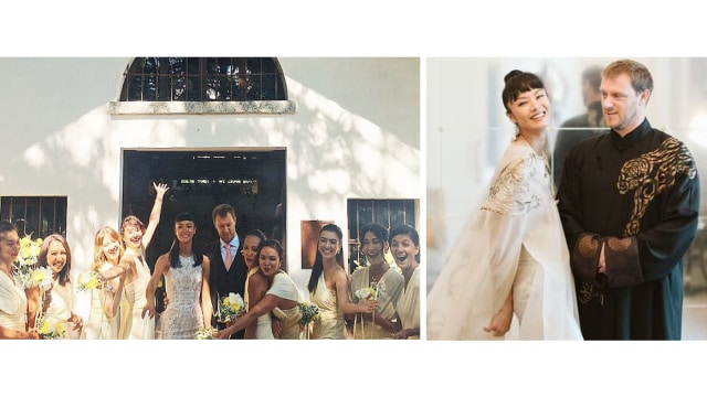 Kelly Tandiono menikah. (Foto: Instagram @ralineshah @ adriangan8)