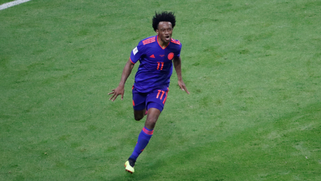 Selebrasi Cuadrado. (Foto: REUTERS/Jorge Silva)
