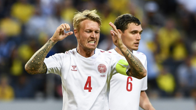 Kapten Denmark, Simon Kjaer. Foto: Jonathan NACKSTRAND / AFP