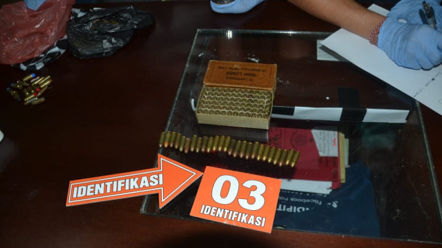 Barang bukti amunisi yang diamankan Polda Bali (Foto: Dok. Polda Bali)