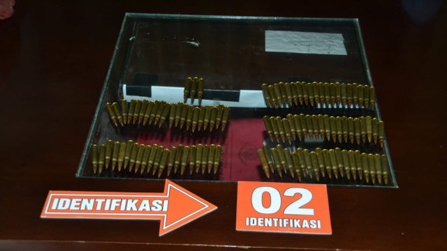 Barang bukti amunisi yang diamankan Polda Bali (Foto: Dok. Polda Bali)