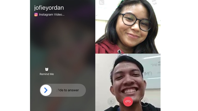 Fitur video chat di Instagram. (Foto: Astrid Rahadiani/kumparan)