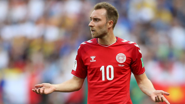 Eriksen pada pertandingan menghadapi Prancis. Foto: Reuters/Carl Recine