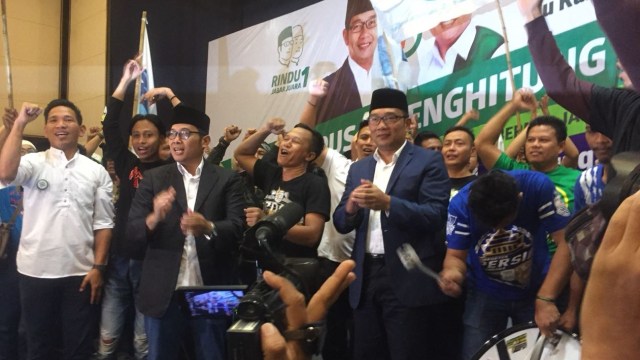 Ridwan Kamil di Posko Pemenangan (Foto: Raga Imam/kumparan)