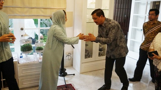 Halalbihalal di kediaman Rini Soemarno. (Foto: Irfan Adi Saputra/kumparan)