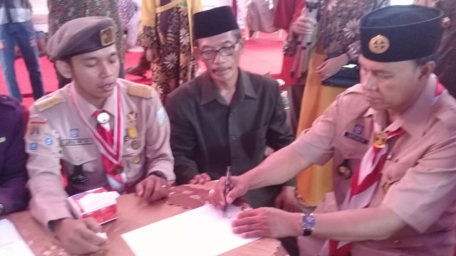 Pernikahan ala pramuka. (Foto: Dok. pramuka info)