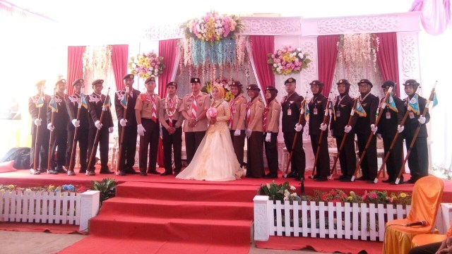 Pernikahan ala pramuka. (Foto: Dok. pramuka info)