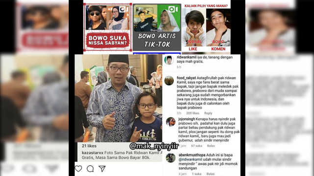 Ridwan Kamil sebut soal Bowo (Foto: IG @ridwankamil)