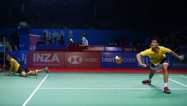 Pebulu tangkis Indonesia Ricky Karandasuwardi dan Debby Susanto pada Turnamen Bulu Tangkis Blibli Indonesian Open 2018 di Istora Senayan, Jakarta, Selasa (3/7). (Foto: Irfan Adi Saputra/kumparan)