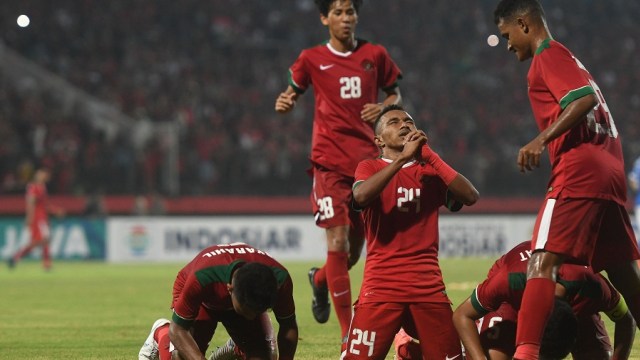 Selebrasi Todd Rivaldo Ferre (Foto: Zabur Karuru/Antara)