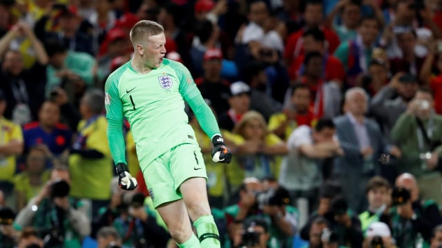Selebrasi pascalaga Jordan Pickford. (Foto: Reuters/Carl Recine)