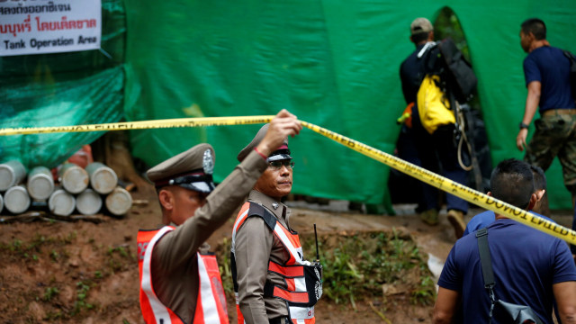 Pencarian Anak yang Terjebak di Gua Thailand Foto: REUTERS/Tyrone Siu