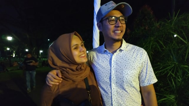 Nycta Gina dan Rizky Kinos di konser Celine Dion (Foto: D.N Mustika Sari/kumparan)