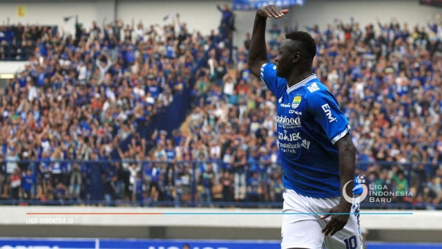 Selebrasi gol Ezechiel N’Douassel. (Foto: Dok. Liga 1)