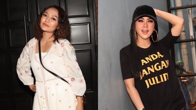 Siti Badriah dan Syahrini (Foto: Munady Widjaja)