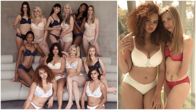 12 model dengan bentuk tubuh & warna kulit yang berbeda. (Foto: dok. Figleaves)