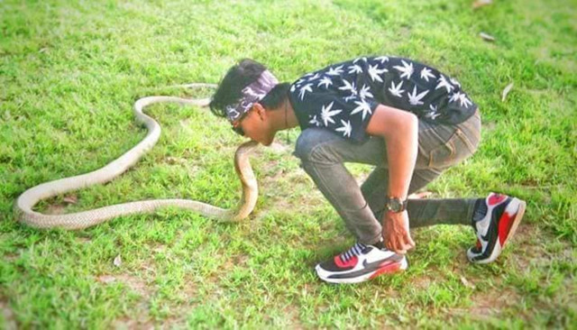 Rizky Ahmad, remaja yang dipatok ular king cobra (Foto: Facebook/Yuni Rusmini)