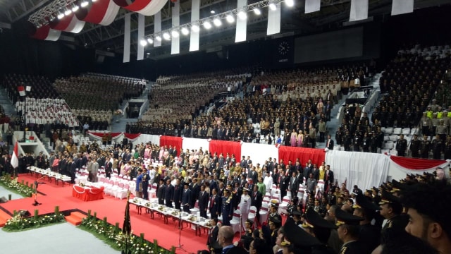 Suasana HUT ke-72 Polri di Istora Senayan Jakarta (Foto: Kevin/kumparan)