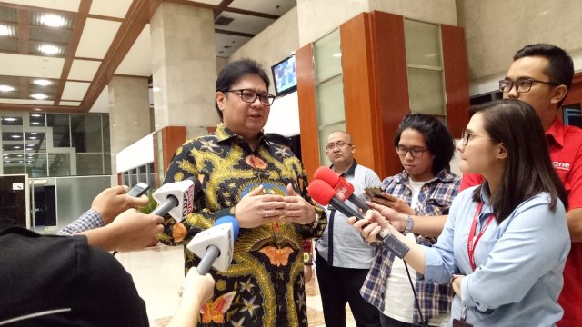 Airlangga di Gedung DPR (Foto: Fahrian Saleh/kumparan)