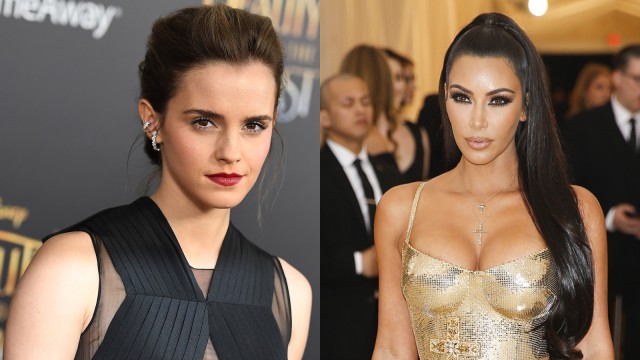 Emma Watson dan Kim Kardashian (Foto: AFP/Angela Weiss  & REUTERS/Carlo Allegri )