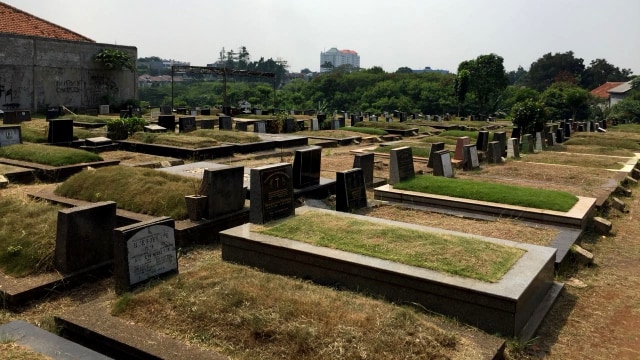 Tempat pemakaman Kristen di TPU Joglo. (Foto: Ferry Fadhlurrahman/kumparan)