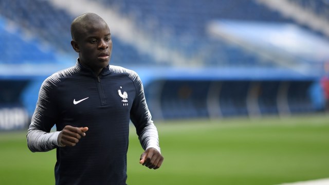 Kante dalam sesi latihan Prancis. (Foto: GABRIEL BOUYS / AFP)