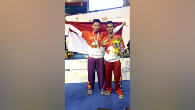 Tim Wushu Berhasil Kumandangkan Lagu RI di Brasil. (Foto: Dok. Kemenpora)