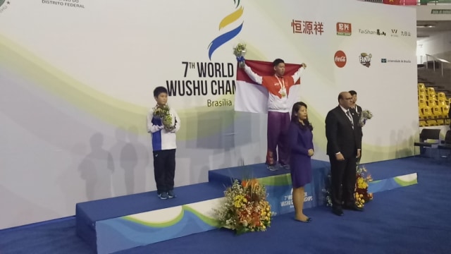 Tim Wushu Berhasil Kumandangkan Lagu RI di Brasil. (Foto: Dok. Kemenpora)
