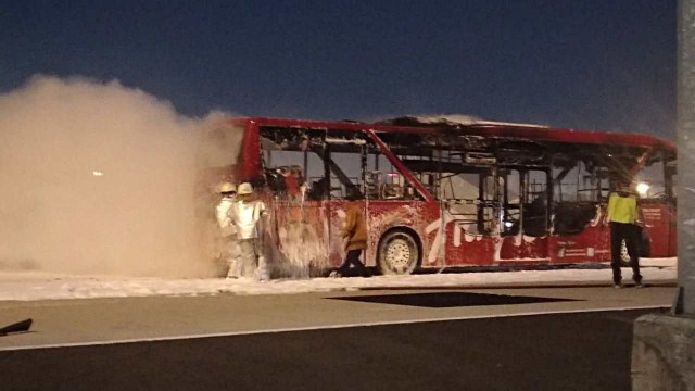 Kebakaran Bus Air Asia di R83 CGK (Foto: Dok. Istimewa)
