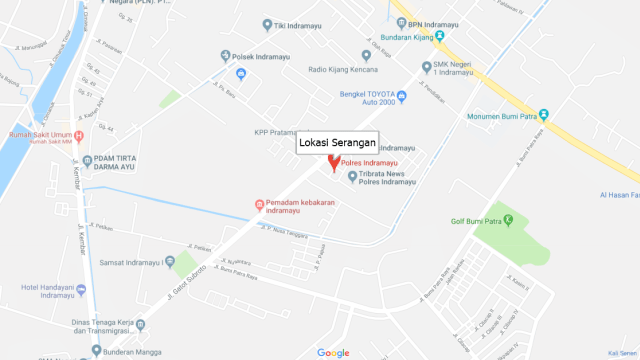 Serangan orang tidak dikenal di Polres Indramayu (Foto: Google Maps)