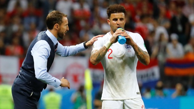 Pemain timnas Inggris, Kyle Walker. (Foto: Kai Pfaffenbach/Reuters)