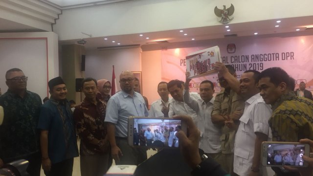 Partai Gerindra saat penyerahan berkas Caleg DPR (Foto: Raga Imam/kumparan)