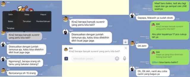 Fitur 'Reply' di aplikasi Line. (Foto: Line Indonesia)