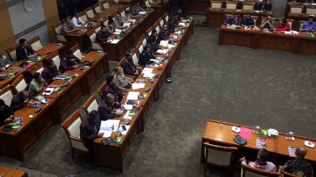 Rapat Kerja Polri dengan Komisi III DPR RI. (Foto: Rafyq Panjaitan/kumparan)