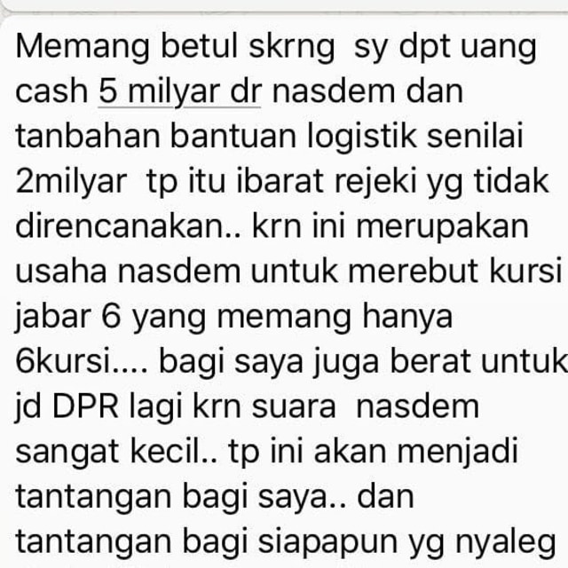 Chat lucky hakim di grup WA PAN (Foto: Dok. Istimewa)