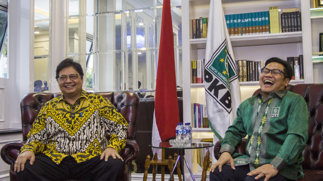 Airlangga Hartarto dan Muhaimin Iskandar. (Foto: Antara/Galih Pradipta)