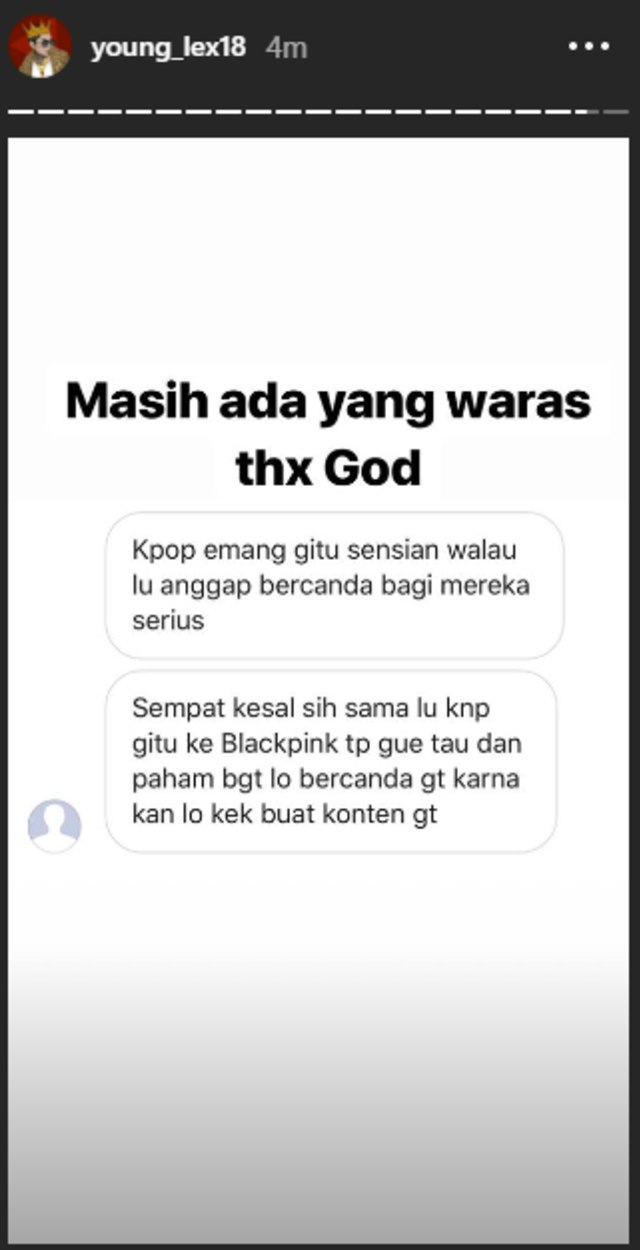 Komentar Young Lex. (Foto: Instagram/@young_lex18)