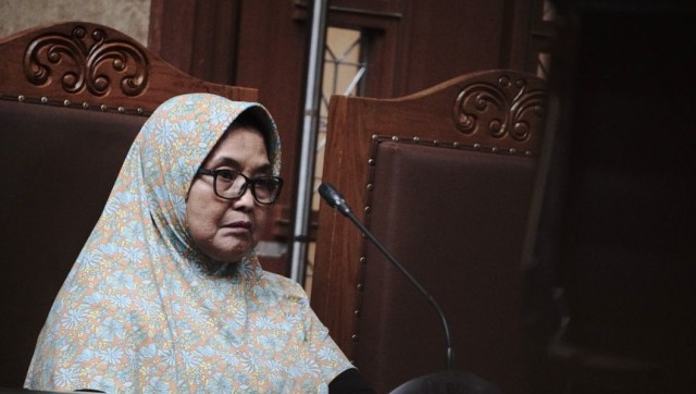 Mantan Menteri Kesehatan Siti Fadilah Supari saat sidang Peninjauan Kembali di Pengadilan Tipikor, Jakarta, Senin (23/7). Foto: Nugroho Sejati/kumparan