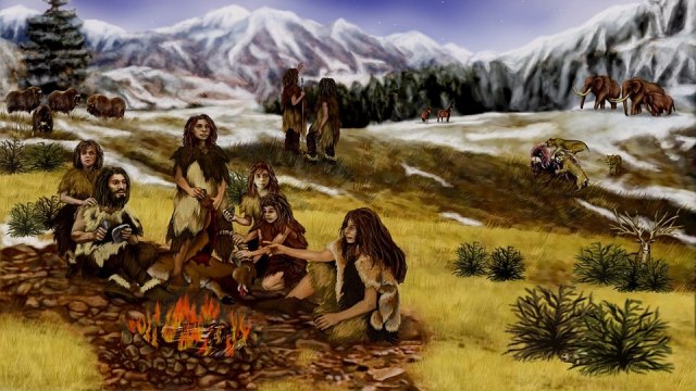 Ilustrasi kehidupan Neanderthal. Foto: 12019 via Pixabay