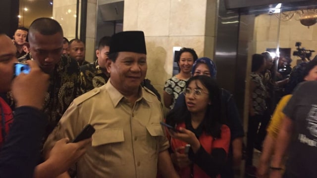 Prabowo di Hotel Sultan (Foto: Rafyq Panjaitan/kumparan)