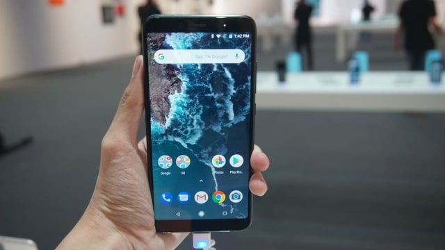 Lunching smartphone Xiaomi Mi A2 di Madrid, Spanyol, Selasa (24/7). (Foto: Jofie Yordan/kumparan)