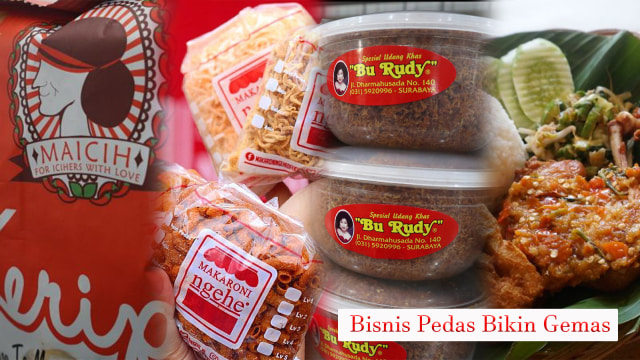 Empat usaha makanan pedas. (Foto: kumparan, instagram @ngehe_id)