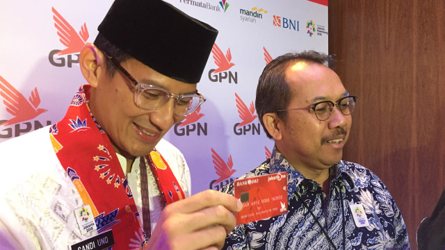 Sandiaga Uno Sosialisasi Gerbang Pembayaran Nasional (GPN) di Hotel Pullman, Jakarta, Jumat (27/7). (Foto: Moh Fajri/kumparan)