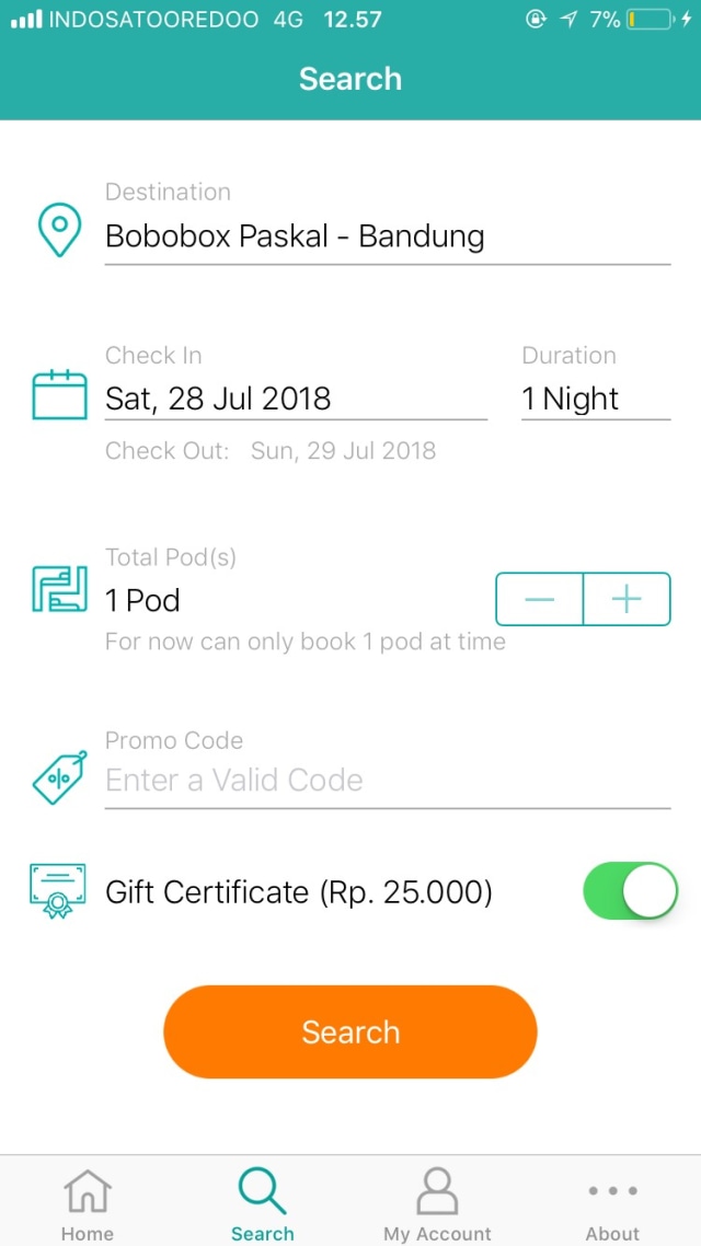 Contoh Pemesanan Pod di Aplikasi Bobobox (Foto: Bella Cynthia / kumparan)